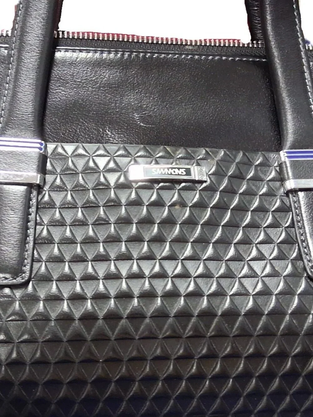 Sammons Medici Black Leather Laptop Briefcase Business Bag Tote Messenger-UNISEX